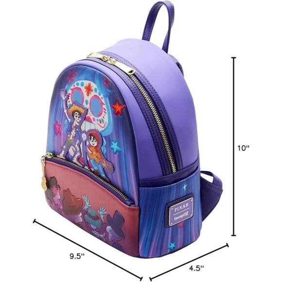NWT Loungefly Pixar Moments Miguel and Hector Performance MINI Backpack - Picture 2 of 8